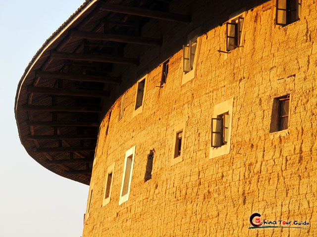 exterior of tulou 
hakka house